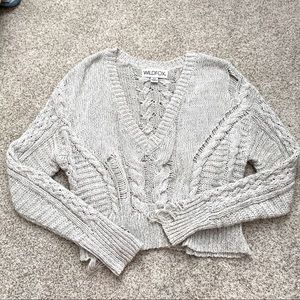 Wildfox Heather Gray Nancy Cropped Sweater